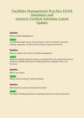 Facilities Management Practice EXAM Questions and Answers Verified Solutions Latest Update