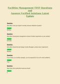 Facilities Management TEST Questions and Answers Verified Solutions Latest Update