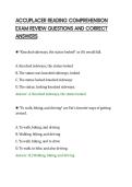 ACCUPLACER READING COMPREHENSION&NewLine;EXAM REVIEW QUESTIONS AND CORRECT&NewLine;ANSWERS