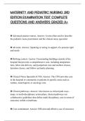 MATERNITY AND PEDIATRIC NURSING 3RD&NewLine;EDITION EXAMINATION TEST COMPLETE&NewLine;QUESTIONS AND ANSWERS GRADED A&plus;