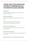 ACEABLE AGENT TEXAS PROMULGATED&NewLine;CONTRACTS COMPREHENSIVE EXAM&NewLine;TEST PAPER WITH SOLVED QUESTIONS&NewLine;