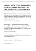 ACEABLE AGENT TEXAS PROMULGATED&NewLine;CONTRACTS EXAM PREP QUESTIONS&NewLine;AND ANSWERS ACCURACY CHECKED&NewLine;