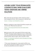ACEABLE AGENT TEXAS PROMULGATED&NewLine;CONTRACTS FINAL PAPER EXAM SCRIPT&NewLine;TESTED QUESTIONS AND VERIFIED&NewLine;SOLUTIONS