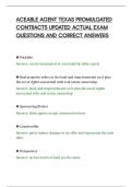 ACEABLE AGENT TEXAS PROMULGATED&NewLine;CONTRACTS UPDATED ACTUAL EXAM&NewLine;QUESTIONS AND CORRECT ANSWERS