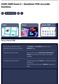 NURS 3600 Exam 2 &ndash; Questions With Accurate&NewLine;Solutions