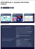 NURS 3600 Exam 3 &ndash; Questions With Verified&NewLine;Solutions