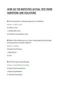 AFSB 152 THE INSTITUTES ACTUAL TEST PAPER&NewLine;QUESTIONS AND SOLUTIONS