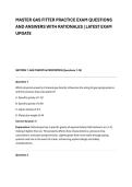 MASTER GAS FITTER PRACTICE EXAM QUESTIONS &NewLine;AND ANSWERS WITH RATIONALES &vert; LATEST EXAM &NewLine;UPDATE