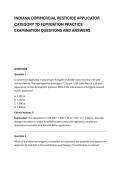 INDIANA COMMERCIAL PESTICIDE APPLICATOR &NewLine;CATEGORY 7D FUMIGATION PRACTICE &NewLine;EXAMINATION QUESTIONS AND ANSWERS
