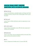 AHA BLS EXAM SCRIPT VERIFIED&NewLine;QUESTIONS WITH ACCURATE ANSWERS