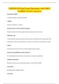 CHEM134 Final Exam Questions with 100&percnt;&NewLine;Verified Correct Answers