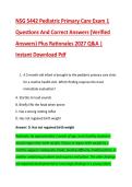 NSG 5442 Pediatric Primary Care Exam 1 &NewLine;Questions And Correct Answers &lpar;Verified &NewLine;Answers&rpar; Plus Rationales 2027 Q&A &vert; &NewLine;Instant Download Pdf