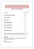 Certified Neuroscience Registered Nurse CNRN Exam 2026 &NewLine;Latest Comprehensive Study Guide with Practice Questions &NewLine;Neuroscience Nursing Review&comma; Detailed Rationales&comma; Verified &NewLine;Answers&comma; Success Workbook