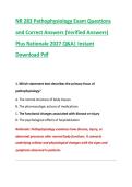 NR 283 Pathophysiology Exam Questions &NewLine;and Correct Answers &lpar;Verified Answers&rpar; &NewLine;Plus Rationale 2027 Q&A&vert; Instant &NewLine;Download Pdf