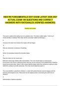 HESI RN FUNDAMENTALS EXIT EXAM LATEST 2026-2027 ACTUAL EXAM 100 QUESTIONS AND CORRECT ANSWERS WITH RATIOANLES &lpar;VERIFIED ANSWERS&rpar;
