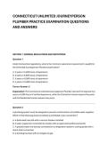 CONNECTICUT UNLIMITED JOURNEYPERSON &NewLine;PLUMBER PRACTICE EXAMINATION QUESTIONS &NewLine;AND ANSWERS