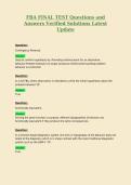 FBA FINAL TEST Questions and Answers Verified Solutions Latest Update