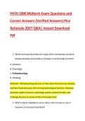 PATH 1000 Midterm Exam Questions and &NewLine;Correct Answers &lpar;Verified Answers&rpar; Plus &NewLine;Rationale 2027 Q&A&vert; Instant Download &NewLine;Pdf 