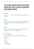 APCO EMD CERTIFICATION EVALUATION&NewLine;EXAMS SET WITH COMPLETE ANSWERS&NewLine;AND EXPERT REVIEW