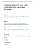 APCO EMD FINAL PAPER EXAM SCRIPT&NewLine;TESTED QUESTIONS AND VERIFIED&NewLine;SOLUTIONS