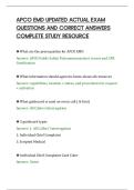 APCO EMD UPDATED ACTUAL EXAM&NewLine;QUESTIONS AND CORRECT ANSWERS&NewLine;COMPLETE STUDY RESOURCE