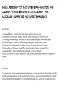 DENTAL ADMISSION TEST &lpar;DAT&rpar; REVIEW EXAM &ndash; QUESTIONS AND&NewLine;ANSWERS &vert; VERIFIED AND WELL DETAILED ANSWERS &vert; PLUS&NewLine;RATIONALES &vert; GUARANTEED PASS &vert; LATEST EXAM UPDATE