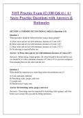 310T Practice Exam &num;2 &lpar;100 Q&A&rpar; &vert; A&plus; &NewLine;Score Practice Questions with Answers & &NewLine;Rationales