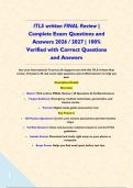 ITLS written FINAL Review &vert; Complete Exam Questions and Answers 2026 &sol; 2027 &vert; 100&percnt; Verified with Correct Questions and Answers&NewLine;