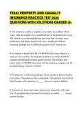 TEXAS PROPERTY AND CASUALTY&NewLine;INSURANCE PRACTICE TEST 2026&NewLine;QUESTIONS WITH SOLUTIONS GRADED A&plus;