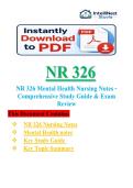 NR 326 Mental Health Nursing Notes &ndash; Comprehensive Study Guide & Exam Review