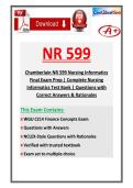 Chamberlain NR 599 Nursing Informatics Final Exam 2026-2027 Prep &vert; Complete Nursing Informatics Test Bank &vert; Questions with Correct Answers & Rationales