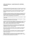 APK 6167 MODULE 1 QUESTIONS WITH VERIFIED ANSWERS
