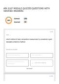 APK 6167 MODULE QUIZZES QUESTIONS WITH VERIFIED ANSWERS
