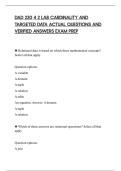 DAD 220 4 2 LAB CARDINALITY AND&NewLine;TARGETED DATA ACTUAL QUESTIONS AND&NewLine;VERIFIED ANSWERS EXAM PREP&NewLine;
