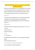 MATH 3339 Final Exam Question with 100&percnt;&NewLine;Verified Answers