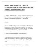 PHI 105 TOPIC 6 QUIZ ON TYPES OF&NewLine;COMMUNICATION ACTUAL QUESTIONS AND&NewLine;VERIFIED ANSWERS EXAM PREP
