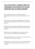 WGU C168 CRITICAL THINKING OBJECTIVE&NewLine;ASSESSMENT EXAM REVIEW WITH SOLVED&NewLine;QUESTIONS AND ACCURATE ANSWERS