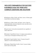 WGU D072 FUNDAMENTALS FOR SUCCESS&NewLine;IN BUSINESS EXAM TEST PAPER WITH&NewLine;COMPLETE QUESTIONS AND SOLUTIONS&NewLine;