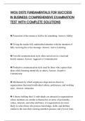 WGU D072 FUNDAMENTALS FOR SUCCESS&NewLine;IN BUSINESS COMPREHENSIVE EXAMINATION&NewLine;TEST WITH COMPLETE SOLUTIONS&NewLine;