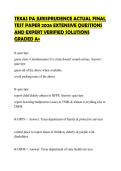 TEXAS PA JURISPRUDENCE ACTUAL FINAL&NewLine;TEST PAPER 2026 EXTENSIVE QUESTIONS&NewLine;AND EXPERT VERIFIED SOLUTIONS&NewLine;GRADED A&plus;