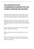 POST EXAM PRACTICE TEST&NewLine;COMPREHENSIVE EXAMINATION TEST WITH&NewLine;COMPLETE QUESTIONS AND SOLUTIONS