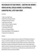 HESI RADIOLOGY EXIT EXAM VERSION 2 &ndash; QUESTIONS AND ANSWERS &vert;&NewLine;VERIFIED AND WELL DETAILED ANSWERS &vert; PLUS RATIONALES &vert;&NewLine;GUARANTEED PASS &vert; LATEST EXAM UPDATE