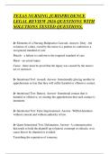 TEXAS NURSING JURISPRUDENCE&NewLine;LEGAL REVIEW 2026 QUESTIONS WITH&NewLine;SOLUTIONS TESTED QUESTIONS&period;