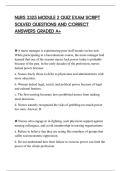NURS 3325 MODULE 2 QUIZ EXAM SCRIPT&NewLine;SOLVED QUESTIONS AND CORRECT&NewLine;ANSWERS GRADED A&plus;