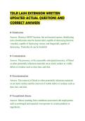 TDLR LASH EXTENSION WRITTEN&NewLine;UPDATED ACTUAL QUESTIONS AND&NewLine;CORRECT ANSWERS