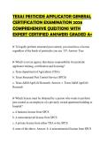 TEXAS PESTICIDE APPLICATOR GENERAL&NewLine;CERTIFICATION EXAMINATION 2026&NewLine;COMPREHENSIVE QUESTIONS WITH&NewLine;EXPERT CERTIFIED ANSWERS GRADED A&plus;