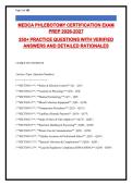 MEDCA Phlebotomy Certification Exam Prep 2026-2027&colon; 300&plus; Practice Questions with Verified Answers & Detailed Rationales