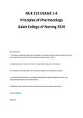 NUR 210 EXAMS 1-4&NewLine;Principles of Pharmacology&NewLine;Galen College of Nursing 2026