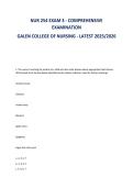 NUR 254 EXAM 3 - COMPREHENSIVE&NewLine;EXAMINATION&NewLine;GALEN COLLEGE OF NURSING - LATEST 2025&sol;2026