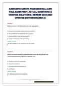 ASSOCIATE SAFETY PROFESSIONAL &lpar;ASP&rpar; FULL EXAM PREP &vert; ACTUAL QUESTIONS & VERIFIED SOLUTIONS &vert; NEWEST 2026-2027 UPDATED EDITION&vert;GRADED A&plus;